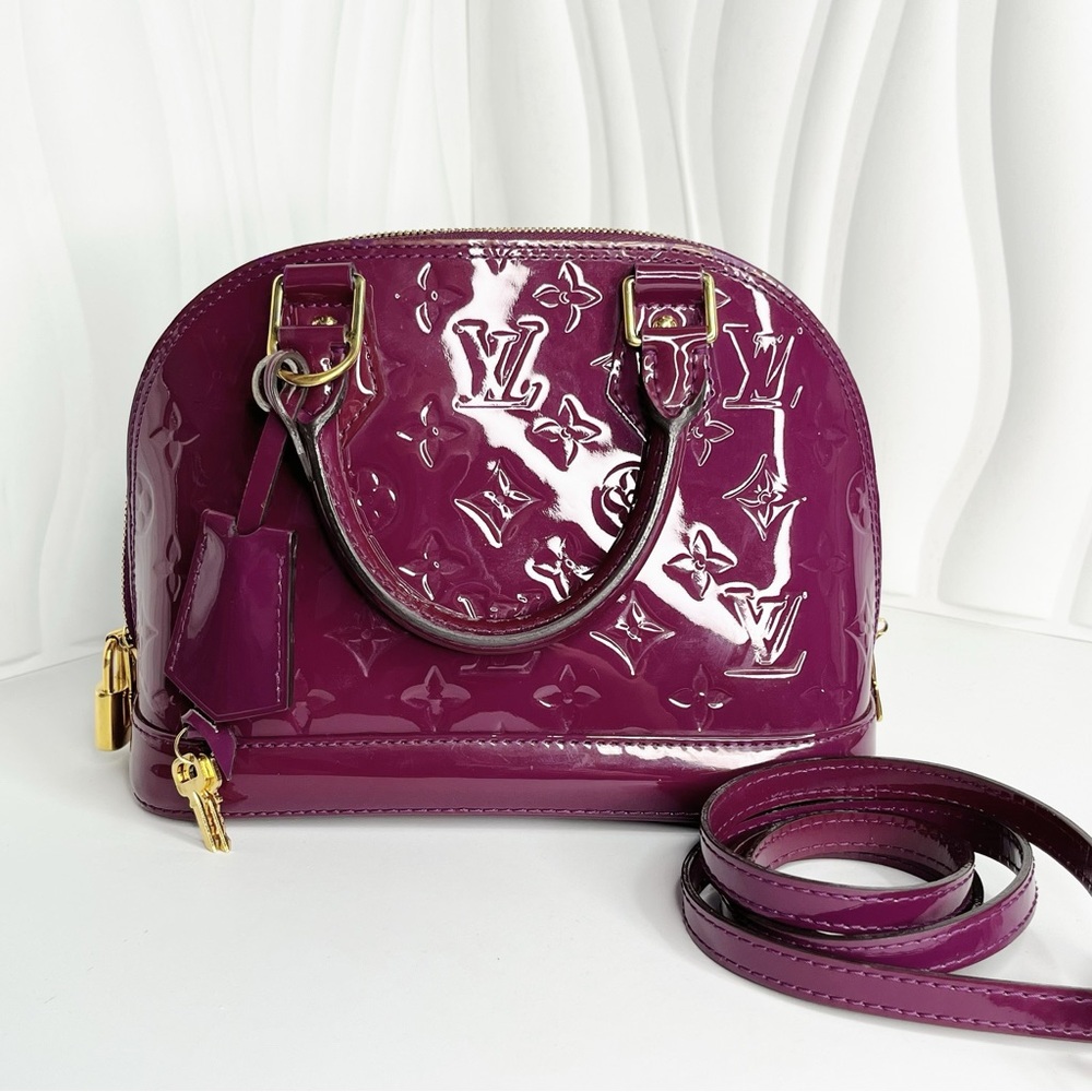 Louis Vuitton Vernis Alma BB Rouge Fauvist Monogram Handbag